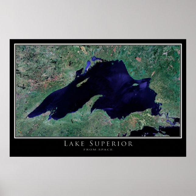 Lake Superior Satellite Poster Map (Vorne)