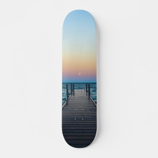 Lake Superior Sunset am Dock Skateboard (Vorne)