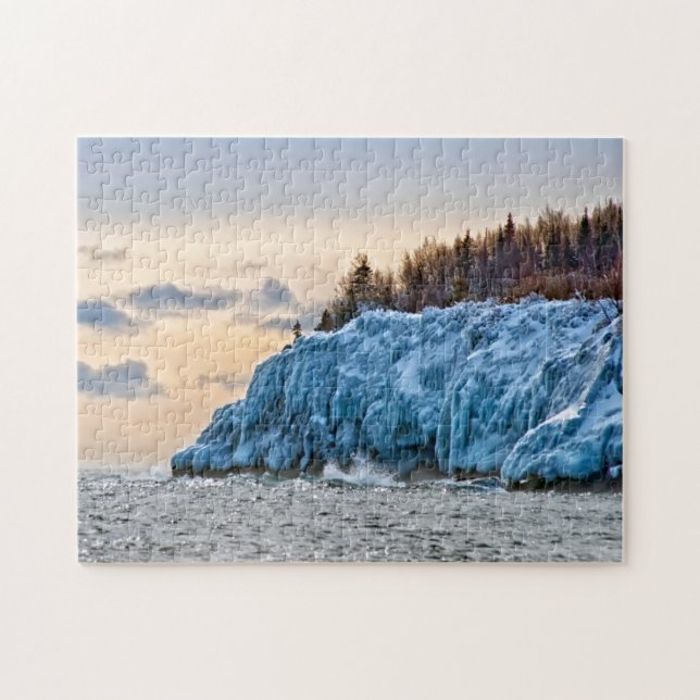 Lake Superior's Frozen Shore Minnesota Puzzle (Horizontal)