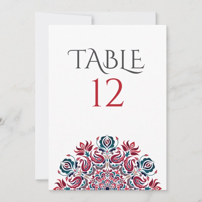 Lake Swan Lotus Flowers Mandala Table Number Einladung (Vorderseite)