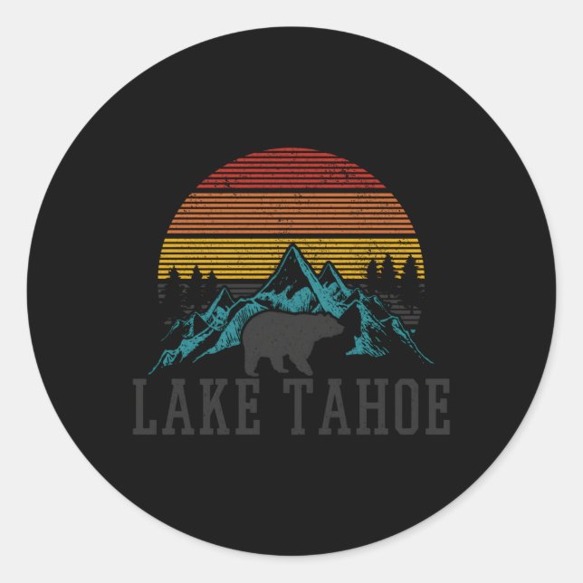 Lake Tahoe Bear Mountains California Runder Aufkleber (Vorderseite)