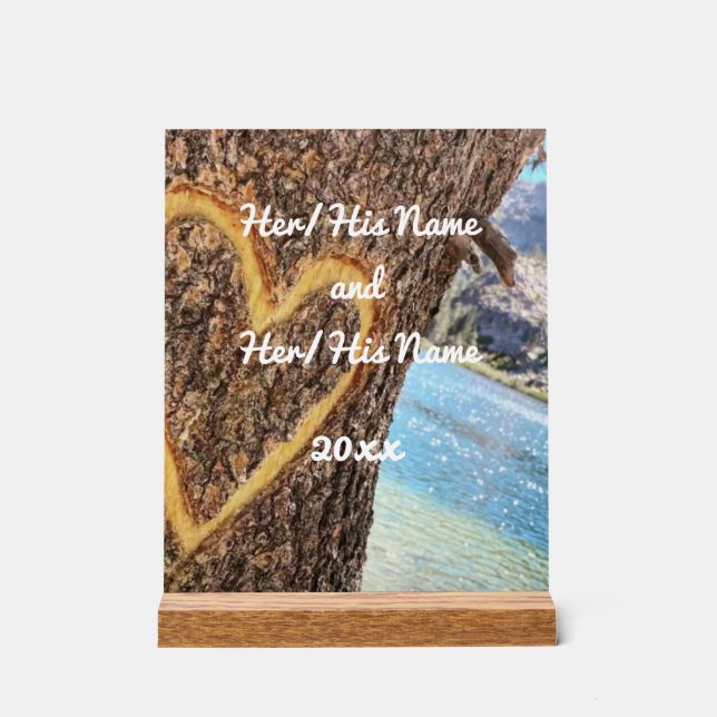 Lake Tahoe Blue Water Tree Herzliche Liebe Acrylschild (Vorderseite)