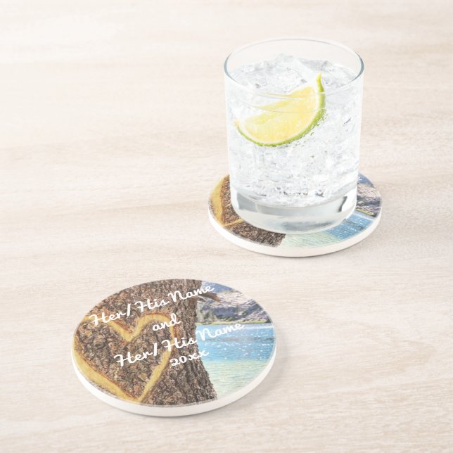 Lake Tahoe Blue Water Tree Herzliche Liebe Getränkeuntersetzer (Seite)