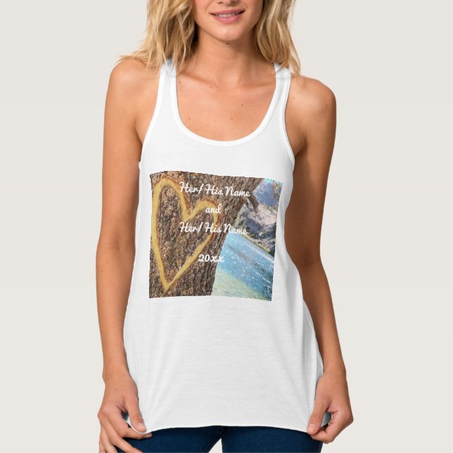 Lake Tahoe Blue Water Tree Herzliche Liebe Tank Top (Vorderseite)