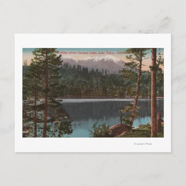 Lake Tahoe, CA - Blick über Cascade Lake Postkarte (Vorderseite)