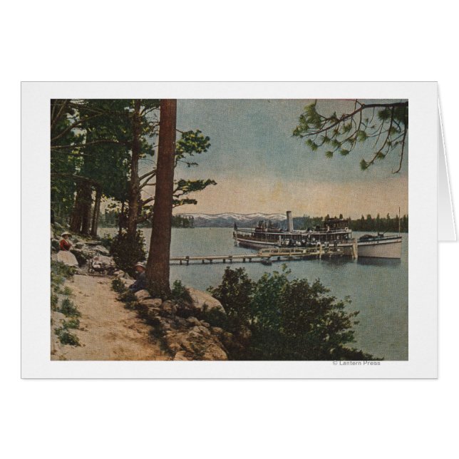 Lake Tahoe, CA - Emerald Bay View mit Steamer (Vorderseite (Horizontal))