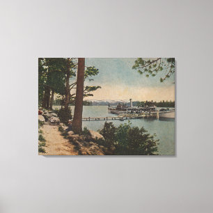 Lake Tahoe, CA - Emerald Bay View mit Steamer Leinwanddruck