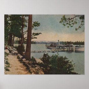 Lake Tahoe, CA - Emerald Bay View mit Steamer Poster