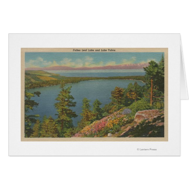 Lake Tahoe, CA - Fallen Leaf Lake und Lake Tahoe (Vorderseite (Horizontal))