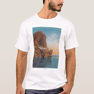 Lake Tahoe, CA - Höhlen-Felsen von der See-Ansich T-Shirt