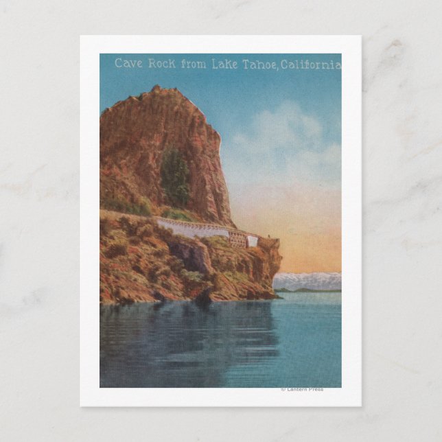 Lake Tahoe, CA - Höhlenfelsen vom Lake View Postkarte (Vorderseite)