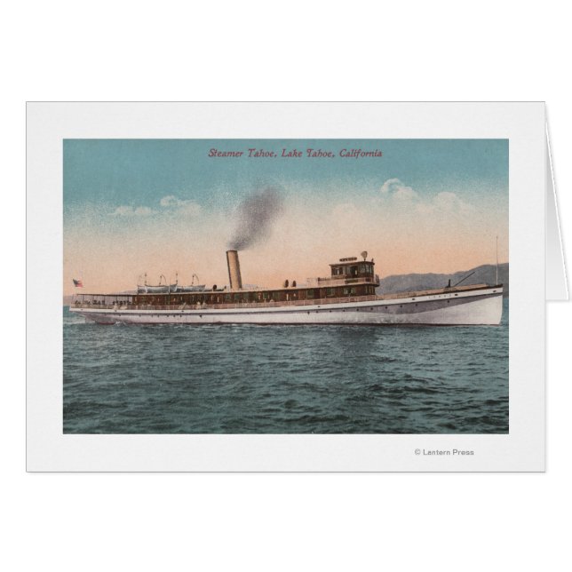 Lake Tahoe, CA - Steamer Tahoe Large Wood Ship (Vorderseite (Horizontal))