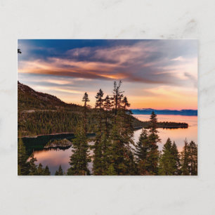 Lake Tahoe California at Sunset Customizable Postkarte