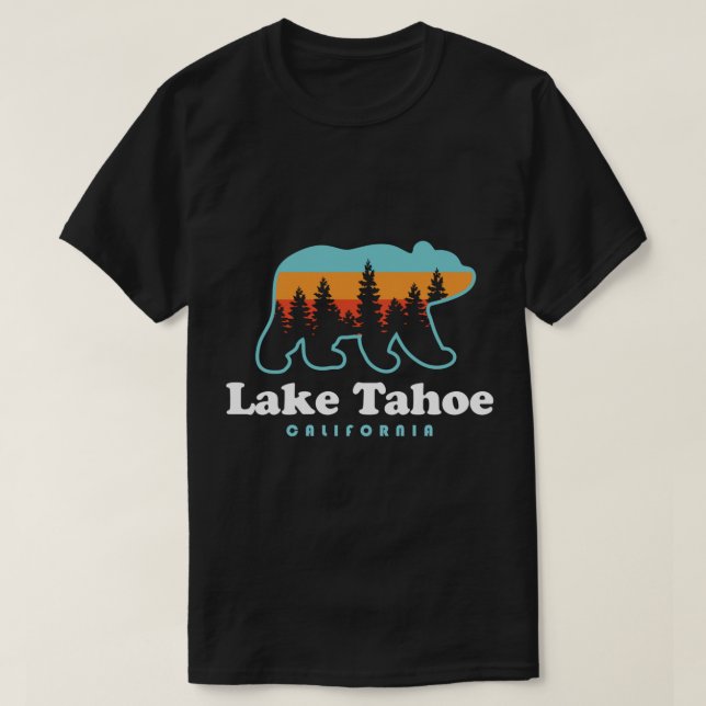 Lake Tahoe California Bärenberg Wandern Pullov T-Shirt (Design vorne)