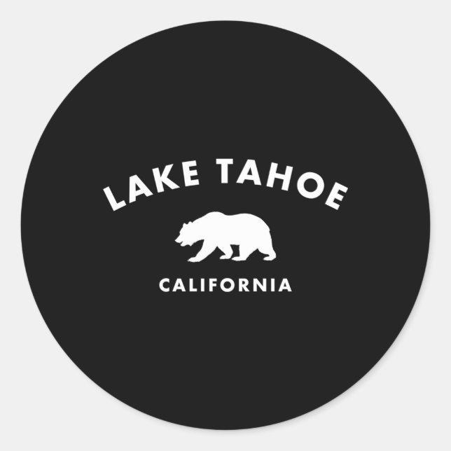 Lake Tahoe California Bear Runder Aufkleber (Vorderseite)