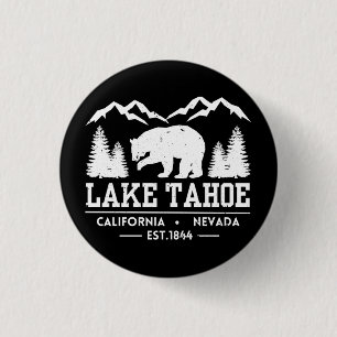 Lake Tahoe - California Grizzly Bear Mountains Button