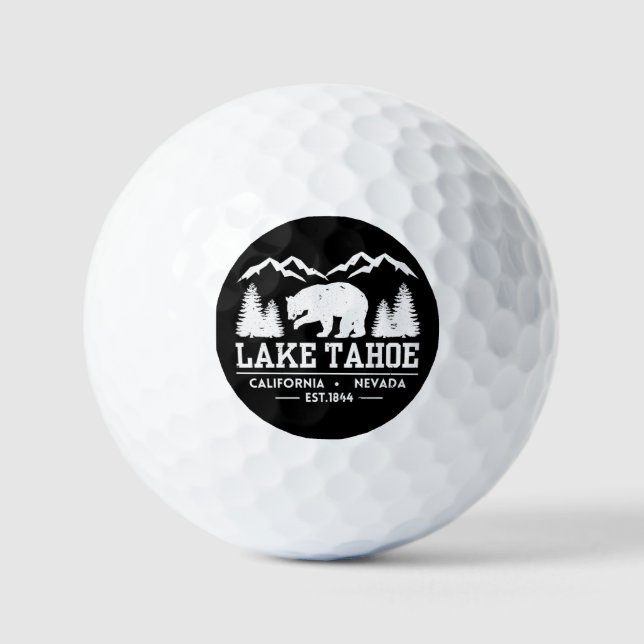 Lake Tahoe - California Grizzly Bear Mountains Golfball (Vorderseite)