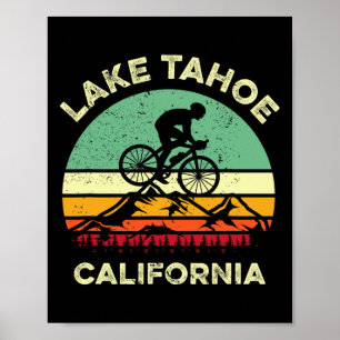 Lake Tahoe California Mountainbiken Retro Berg Poster