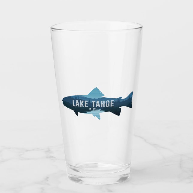 Lake Tahoe California Nevada Fisch Glas (Vorderseite)