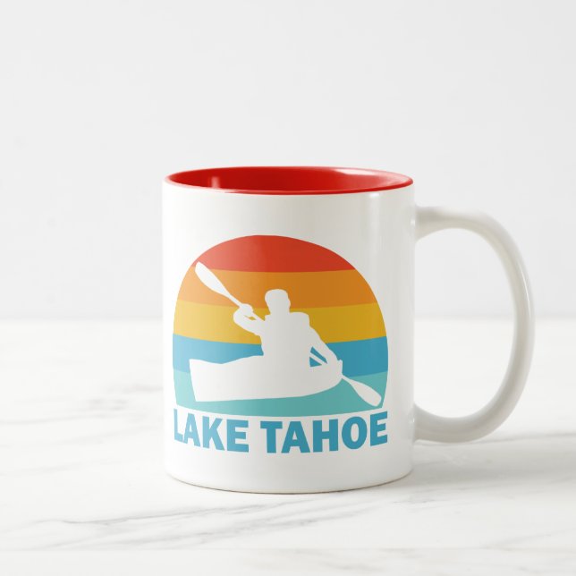 Lake Tahoe California Nevada Kayak Zweifarbige Tasse (Rechts)