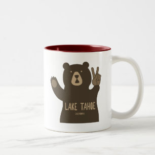 Lake Tahoe California Nevada Peace Bear Zweifarbige Tasse