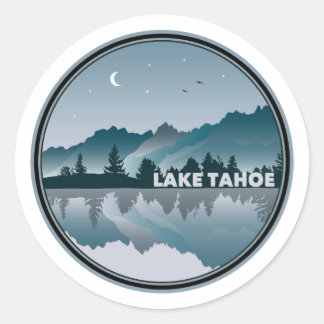 Lake Tahoe California Nevada Reflektion Runder Aufkleber