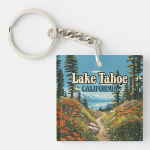 Lake Tahoe California Nevada Retro Travel Schlüsselanhänger