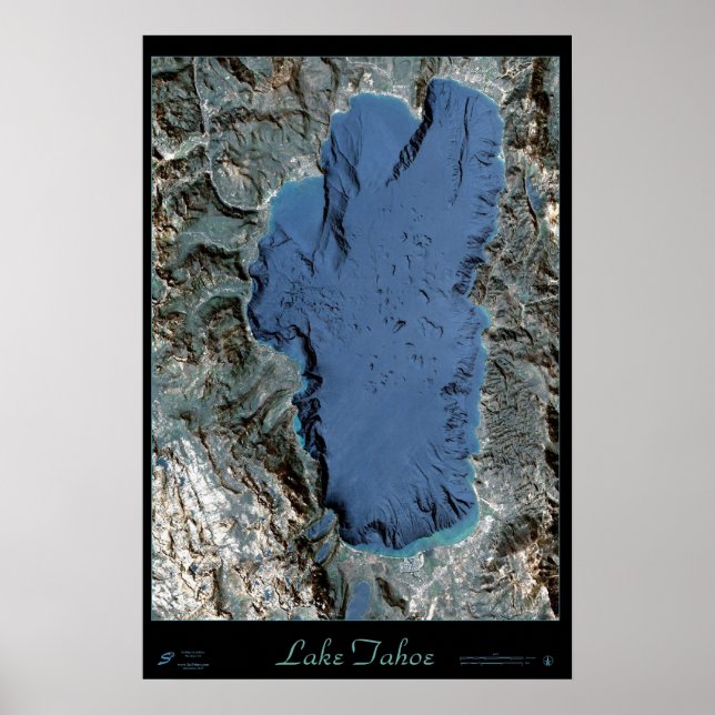 Lake Tahoe California/Nevada Satellitenposter Poster (Vorne)