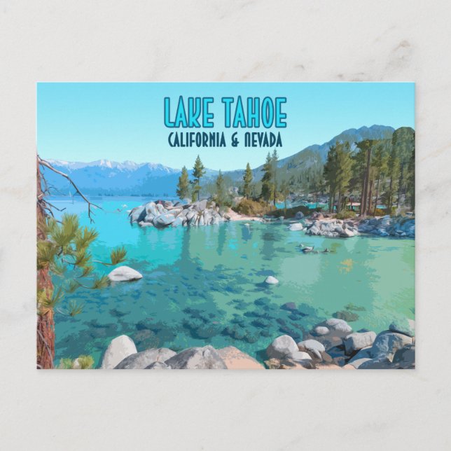 Lake Tahoe California Nevada Vintag Postkarte (Vorderseite)