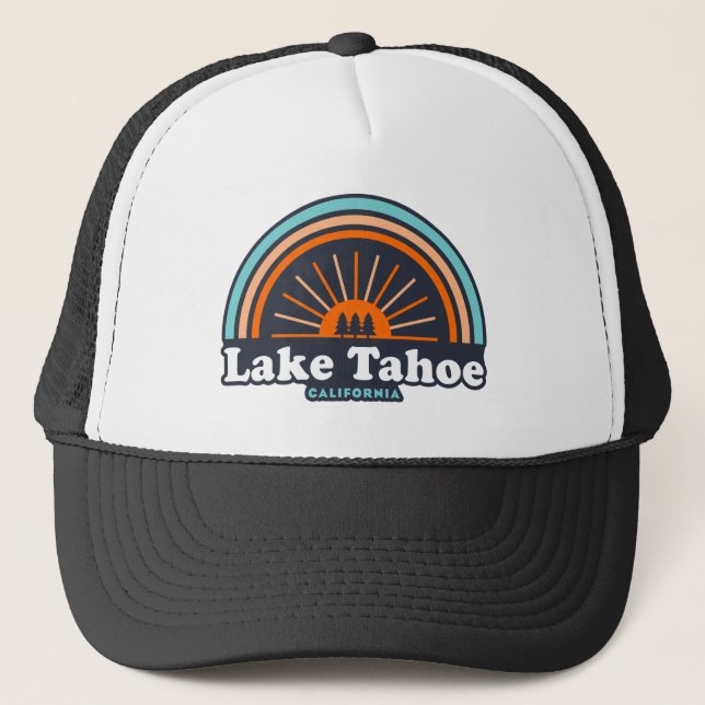 Lake Tahoe California Rainbow Truckerkappe (Vorderseite)
