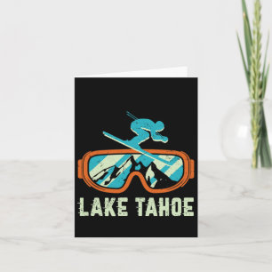 Lake Tahoe California Retro Vintages Skifahren Karte