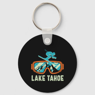 Lake Tahoe California Retro Vintages Skifahren Schlüsselanhänger