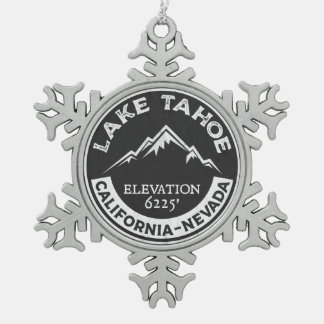 Lake Tahoe California Skifahren Nevada Schneeflocken Zinn-Ornament