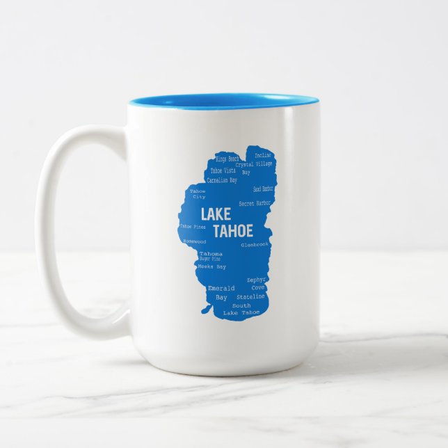 Lake Tahoe Cities Zweifarbige Tasse (Links)