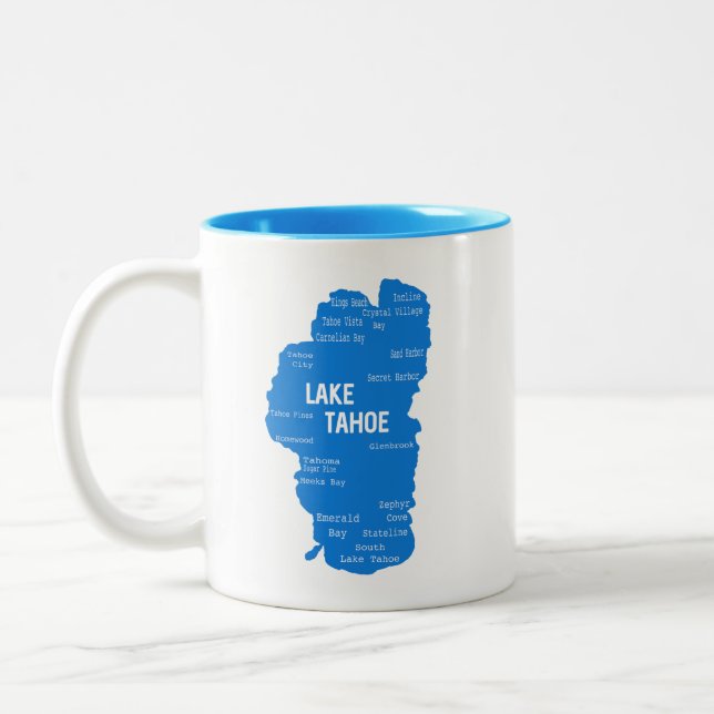 Lake Tahoe Cities Zweifarbige Tasse (Links)
