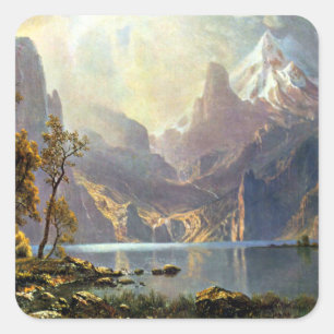 Lake Tahoe, das Nevada-Kunst durch Albert Quadratischer Aufkleber