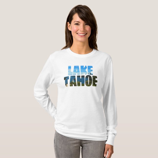 Lake Tahoe Emerald Bay California Hintergrund T-Shirt (Vorne ganz)