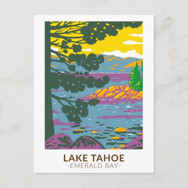 Lake Tahoe Emerald Bay California Vintag Postkarte (Vorderseite)