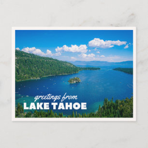 Lake Tahoe Emerald Bay Sommer Retro-Gruß Postkarte