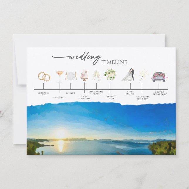 Lake Tahoe Hochzeit in Urlaubsort Timeline Card (Vorderseite)