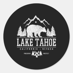 Lake Tahoe Kalifornien - Bear Mountains Naturcamp Runder Aufkleber