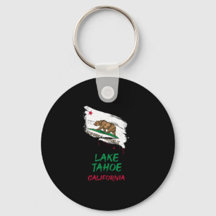 Lake Tahoe Kalifornien Farbklecksflagge Urlaub Schlüsselanhänger