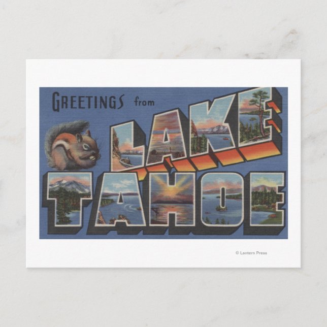Lake Tahoe, Kalifornien - Große Buchstabenszenen Postkarte (Vorderseite)
