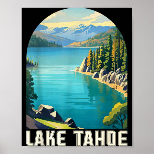 Lake Tahoe Kalifornien Nevada Berg Wandern Skifahr Poster