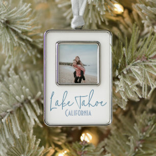 Lake Tahoe, Kalifornien Reiseandenken Rahmen-Ornament Silber