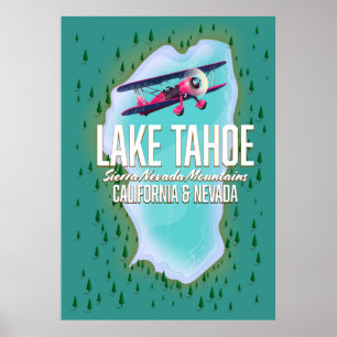 Lake Tahoe Map Reiseplakat Poster