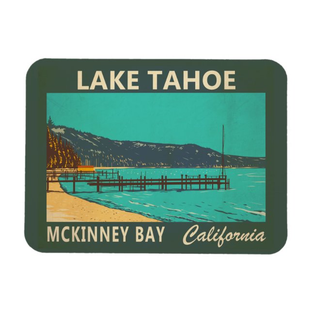 Lake Tahoe McKinney Bay California Vintag Magnet (Horizontal)