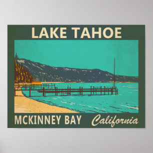 Lake Tahoe McKinney Bay California Vintag Poster