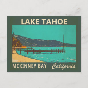 Lake Tahoe McKinney Bay Kalifornien Vintage Postkarte
