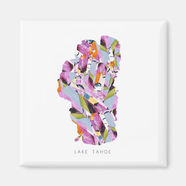 Lake Tahoe Minimalistische Silhouette Karte Magnet (Vorne)
